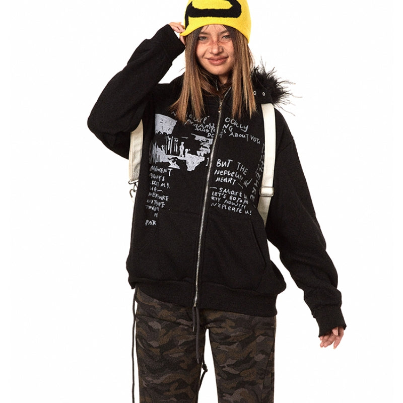 Tynd fløjlskrave med hætte, kort sweaterdesign