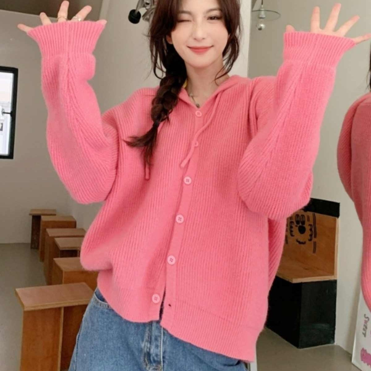 Loose Hooded Sweatshirt Female Cashmere Sweater