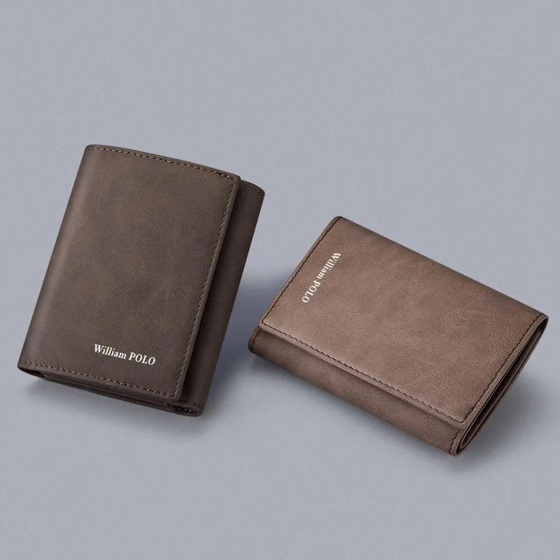 Wallet Men'S Short Multi-Functional Wallet Driver'S License Youth Coin Wallet Card Bag Casual Blue