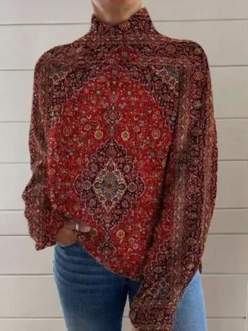 Christmas Abstract Print Casual Cape Jacket