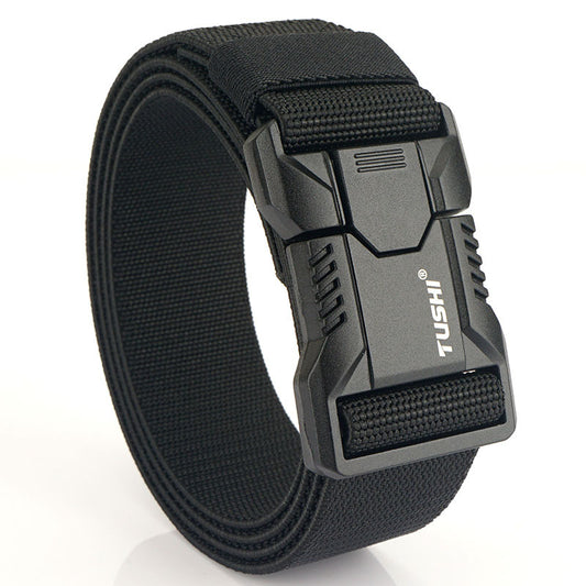 Tactical Aluminum Alloy Release Buckle Training Elastic Nylon Waistband
