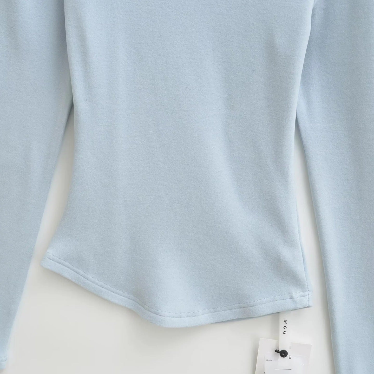 Double-sided Brushed Waist-cinching Warm Long-sleeve T-shirt
