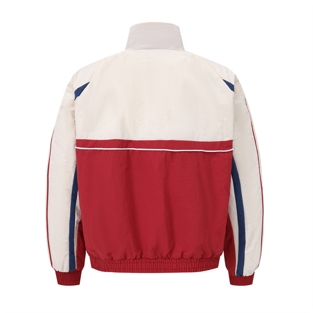 Fashion Stitching Stand-up Collar Jacket Men
