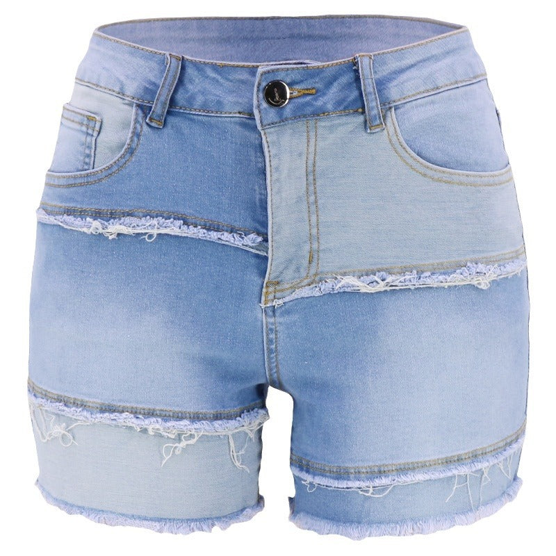 Stylish Minimalist Slim Fit Womens Denim Shorts