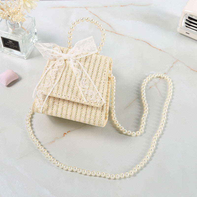 Summertime New Fund Is Relaxed Bowknot Straw Makes Up A Bag