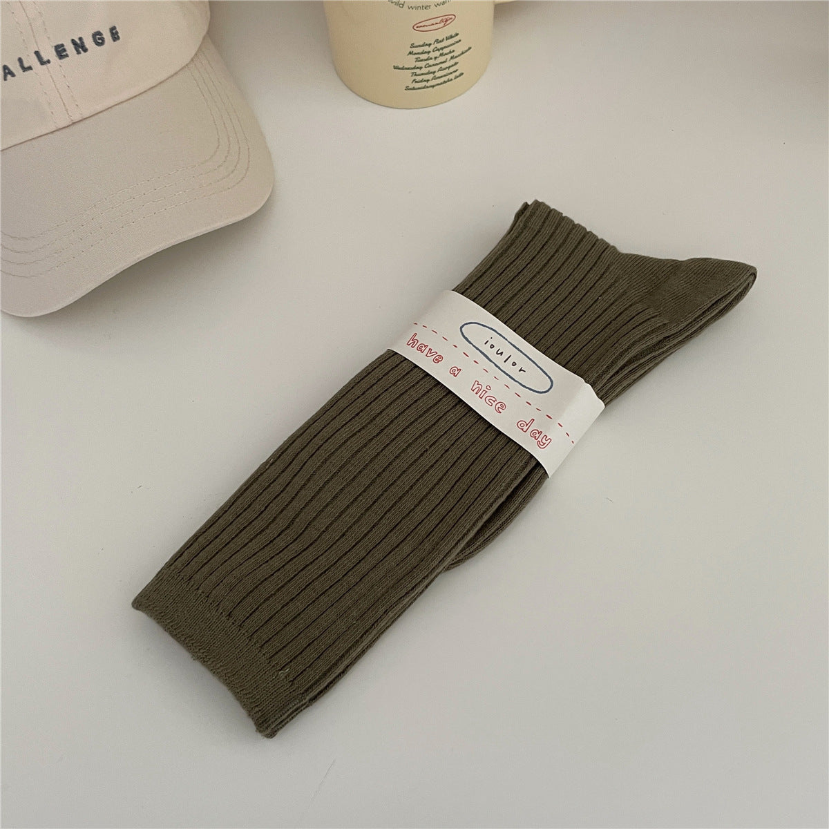 New Solid Color Thick Strip Stockings