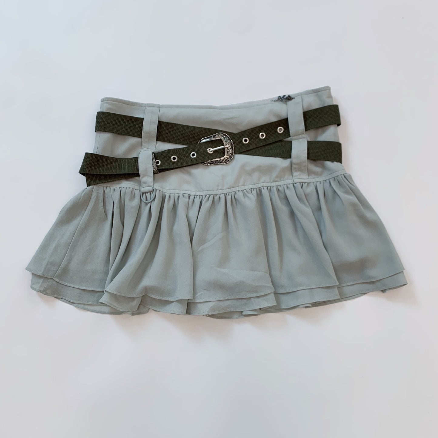 Belted Ruffled Versatile Spicy Girl Chiffon Short Skirt Pleated Skirt