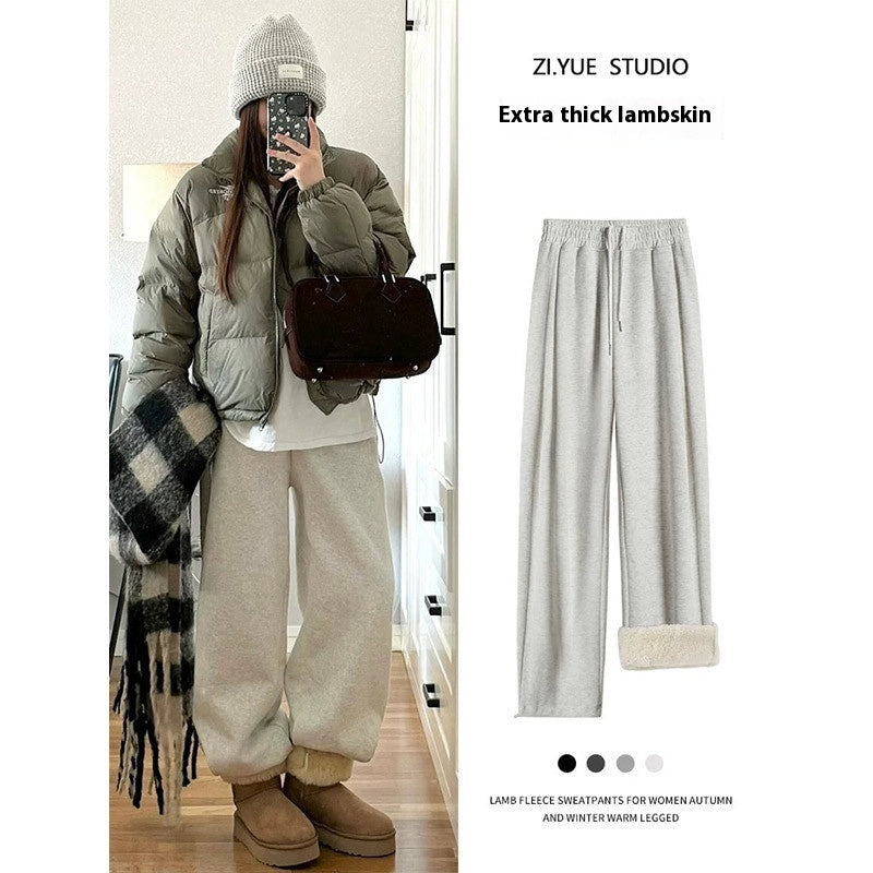 Fleece-lined Sports Pants Female Autumn And Winter