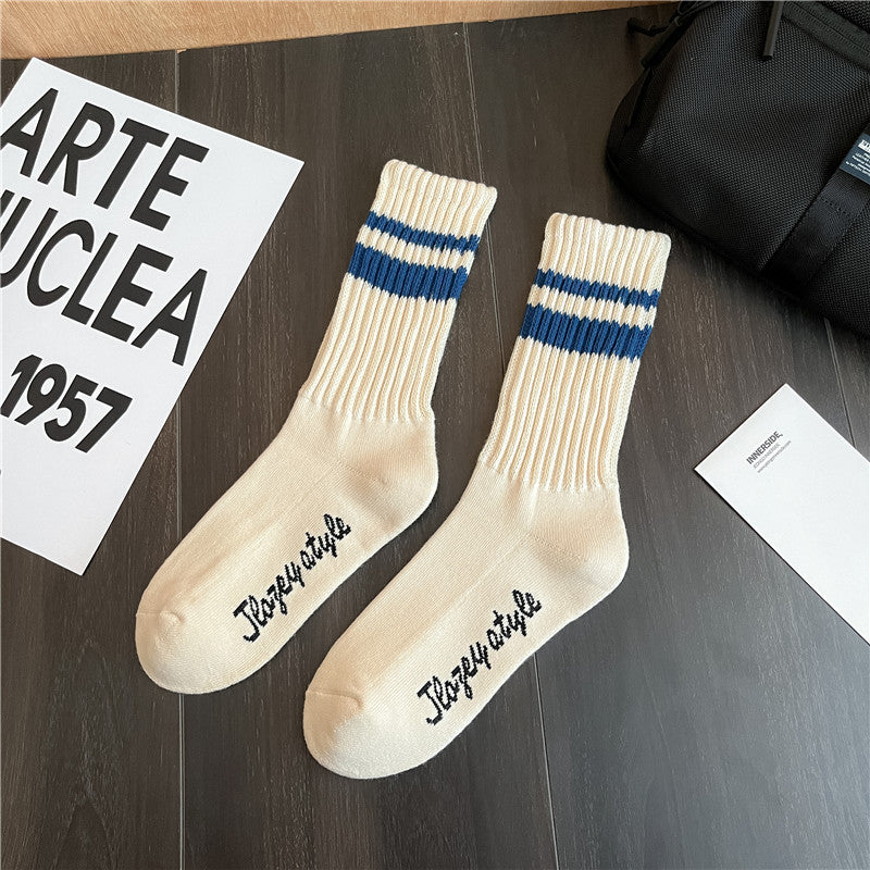 Thickened Two-bar Terry Men's Socks Pattern Thick Thread Tube Socks