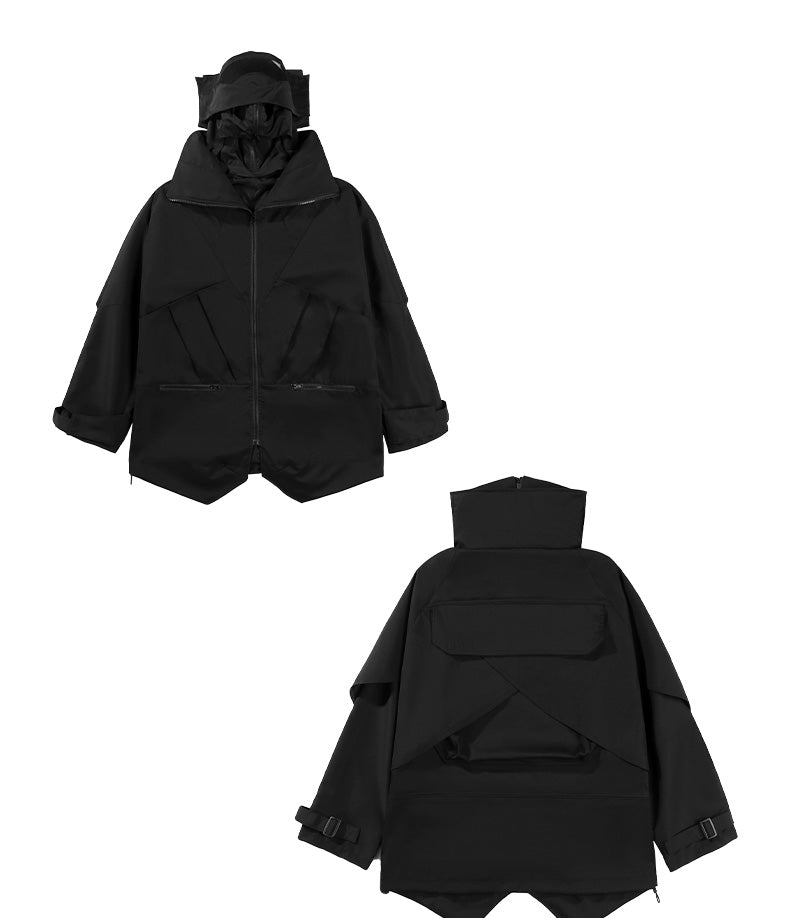 Multi-functional Ninja Stitching High-necked Hooded Jacket.