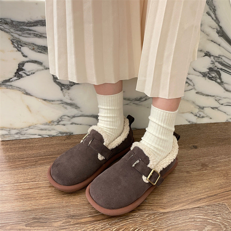 Women's Warm Beanie Shoes With Velvet In Winter