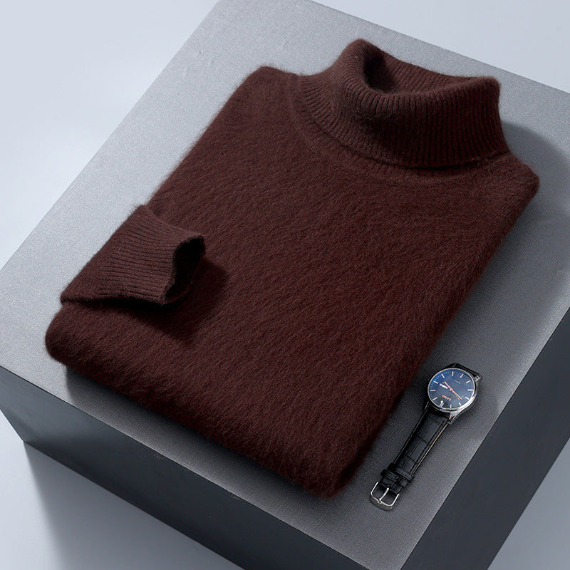 Men's High-neck Cashmere Sweater Solid Color Versatile