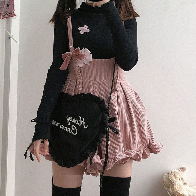 Fungus Lace Soft Girl Style Cute Overalls Women