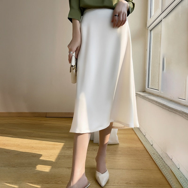 Half-length Women's Gauze Skirt Fishtail Sheath High Waist Long Skirt
