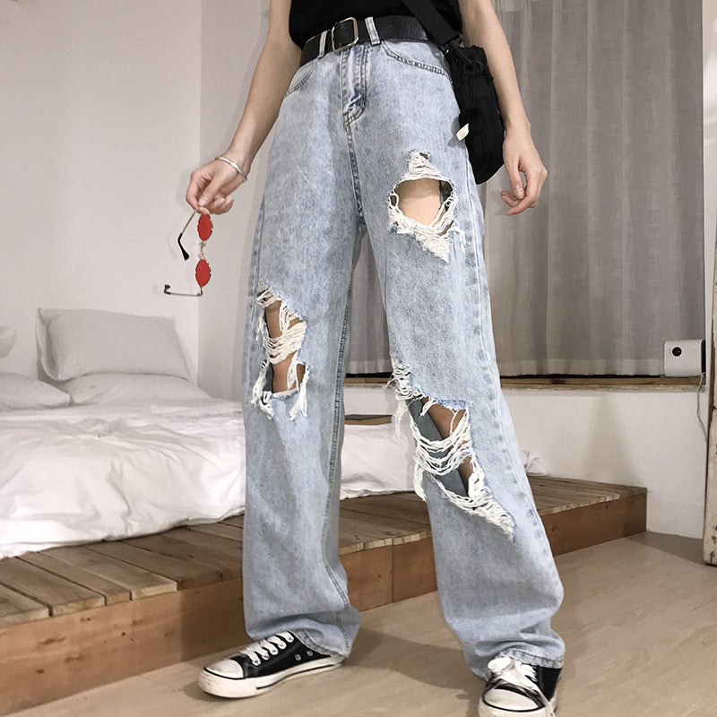 Loose Student Straight-leg Daddy Wide-leg Pants