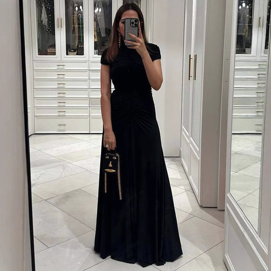 Womens Clothing Mesh Ruffle Dress Hugging Sheath Maxi Skirt