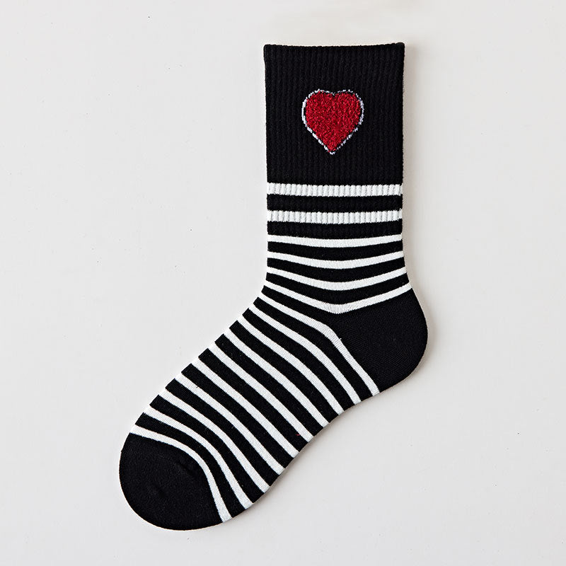 Net Red Socks Women's Pure Cotton Mid-tube Ins Trend