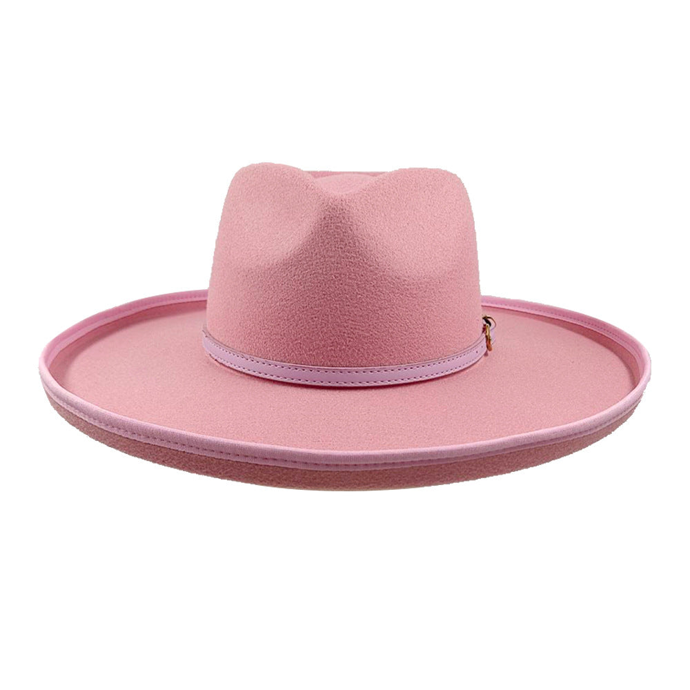 Big Brim Autumn And Winter Woolen Jazz Top Hat Ladies