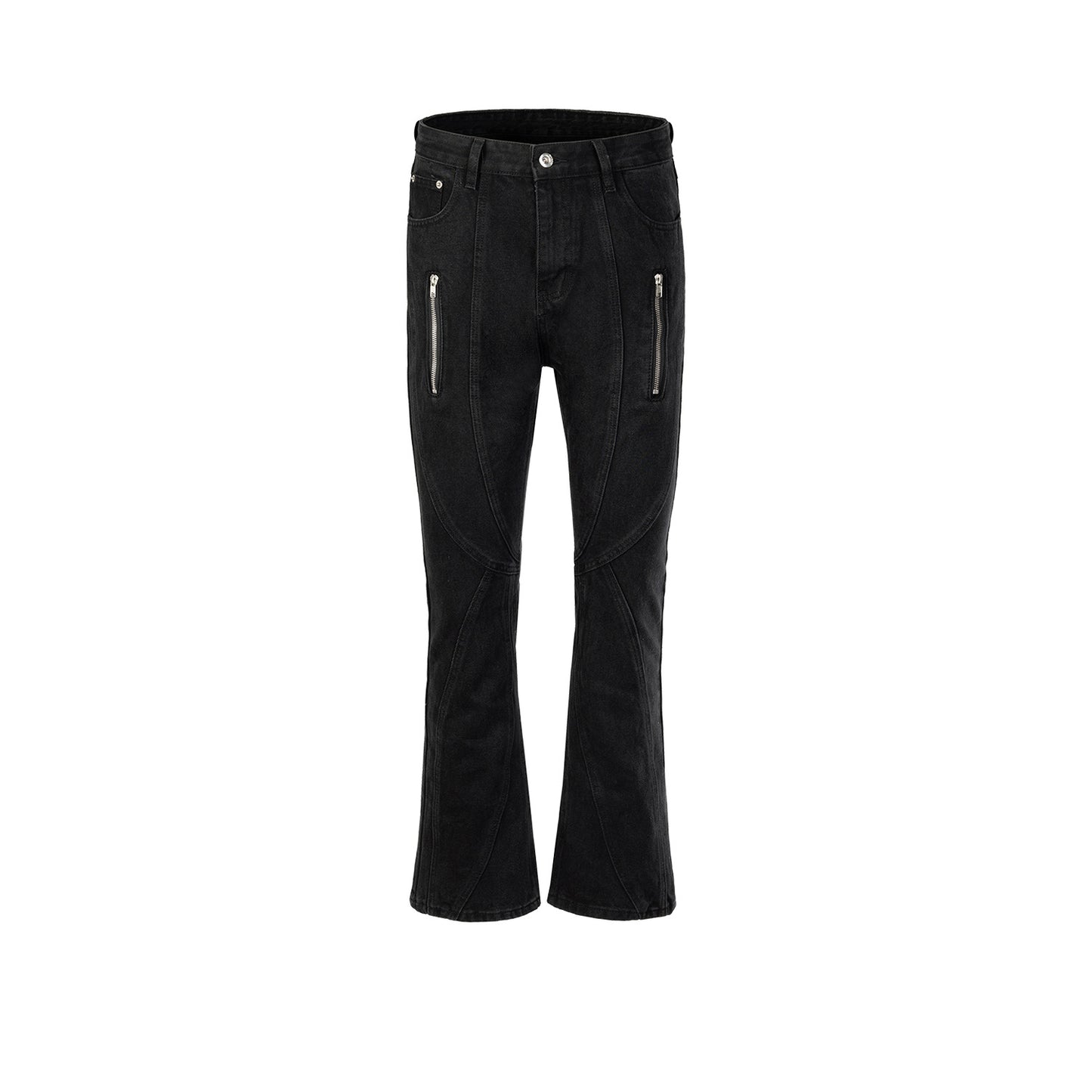 Women's Slim Fit Trousers Stitching Zipper Jeans