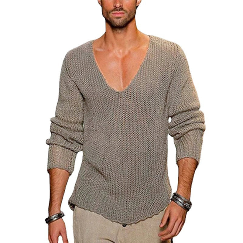 Mens Stylish Casual Knitted Pullover Sweater