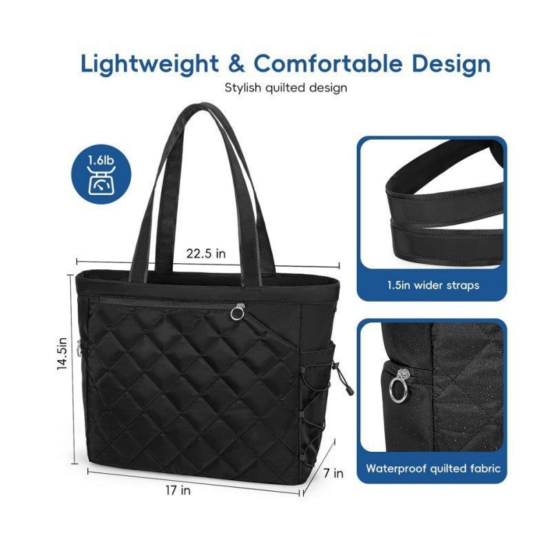 Multi-functional Tennis Tote With A Shoe Compartment And Oversized Quilting
