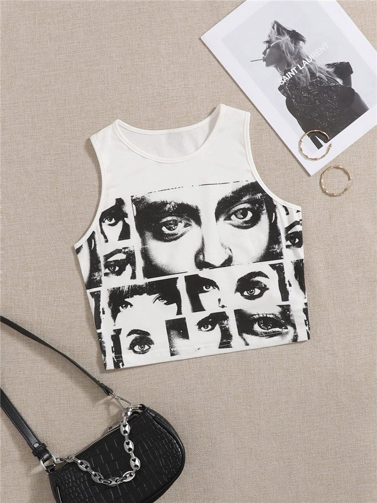 Women's Printed Round Neck T-shirt Slim Fit
