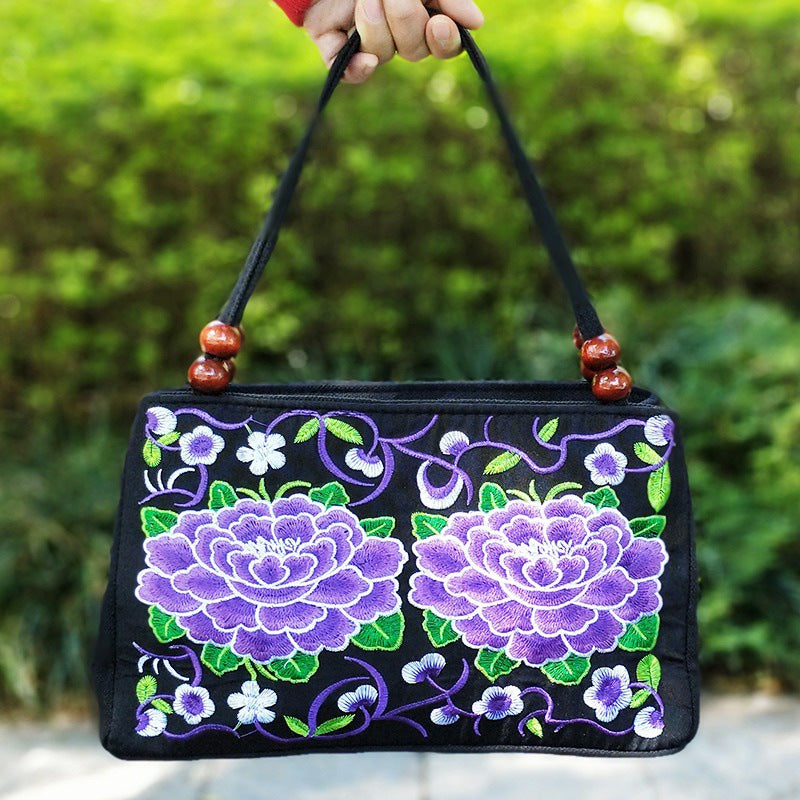 Women's Ethnic Style Double Sided Embroidery Handbag