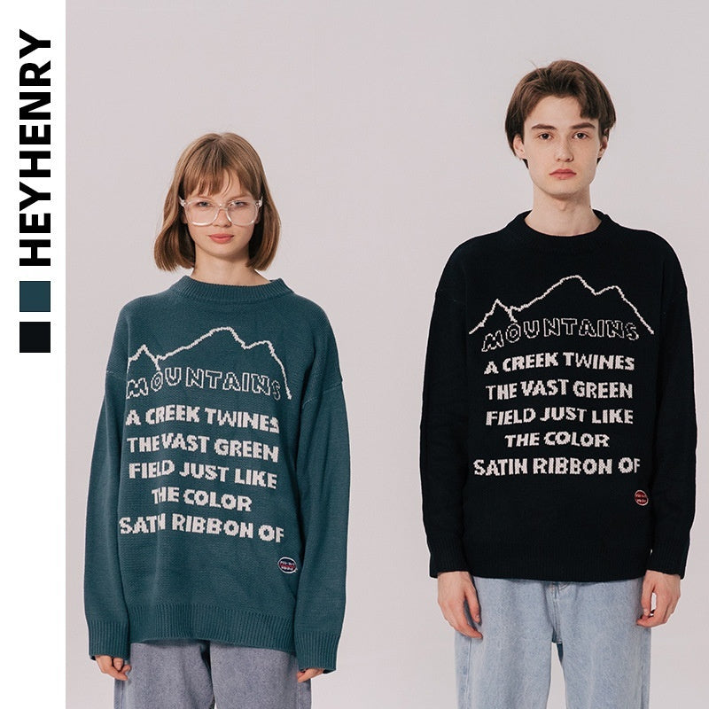 Korean Style Letter Couple Bf Sweater Men
