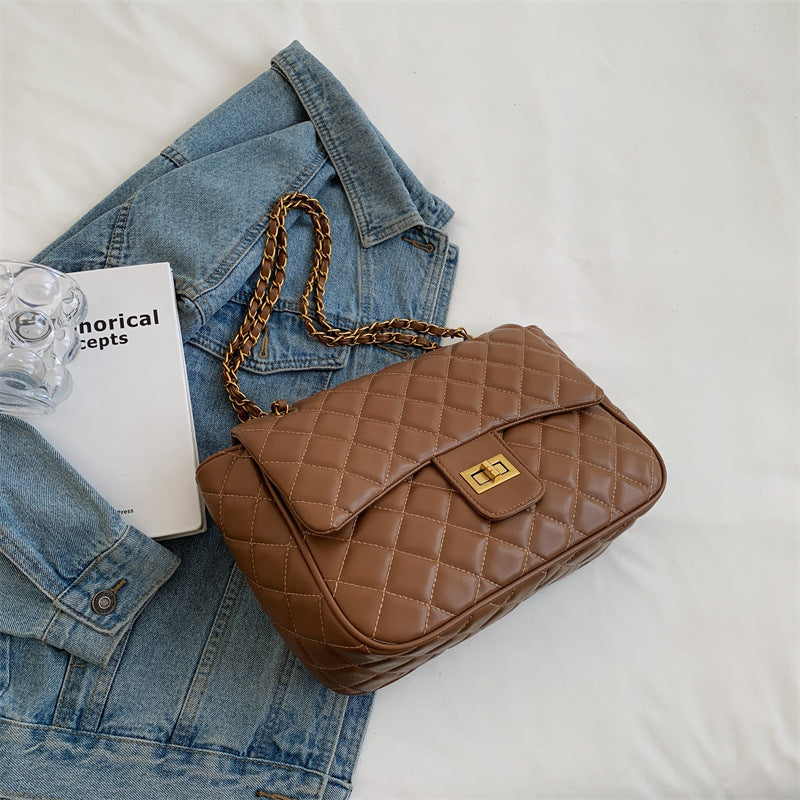 Lingge Embroidery Small Bag Female Fashion Chain