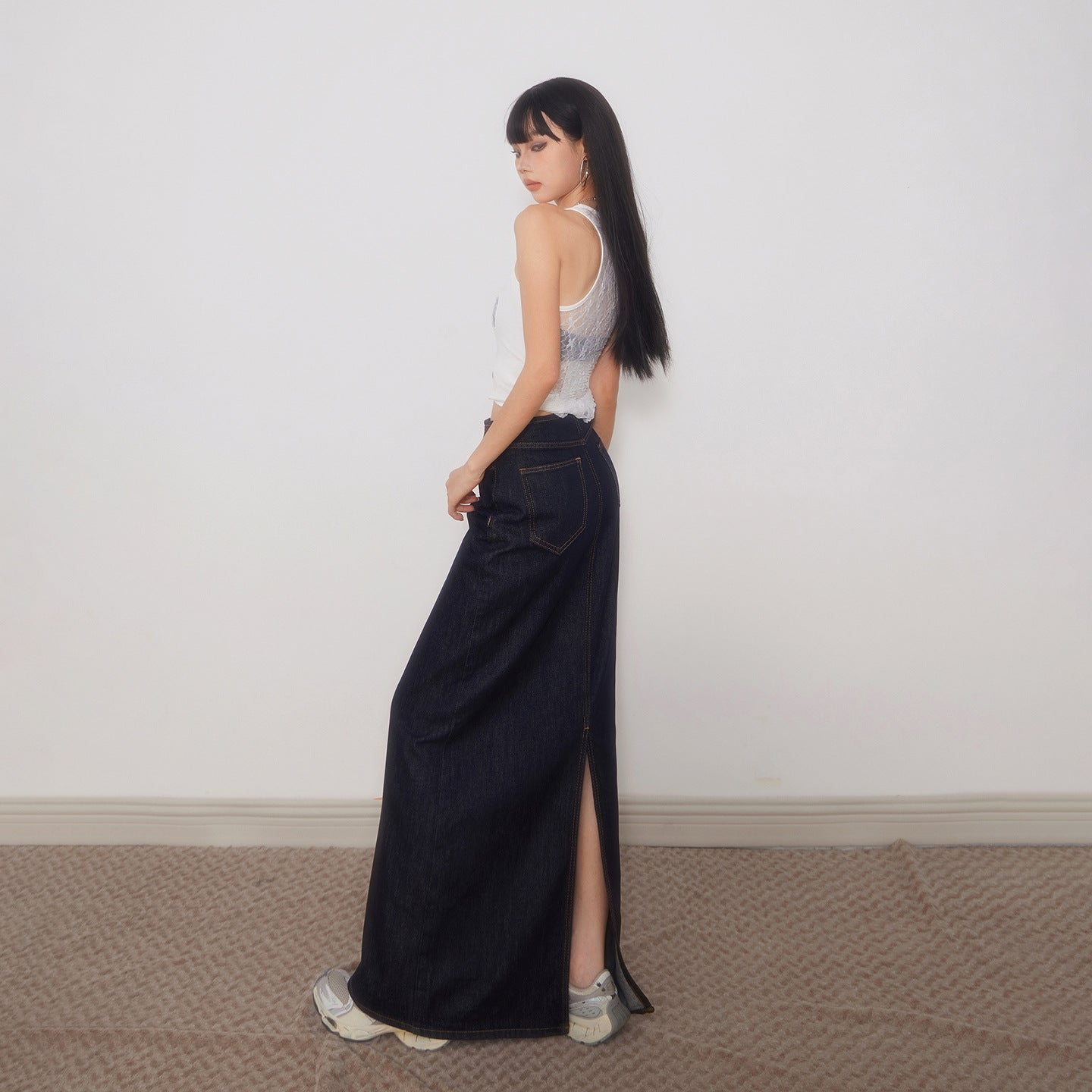 Summer New Arrival American-Style Retro High-Waist Straight Pencil Skirt