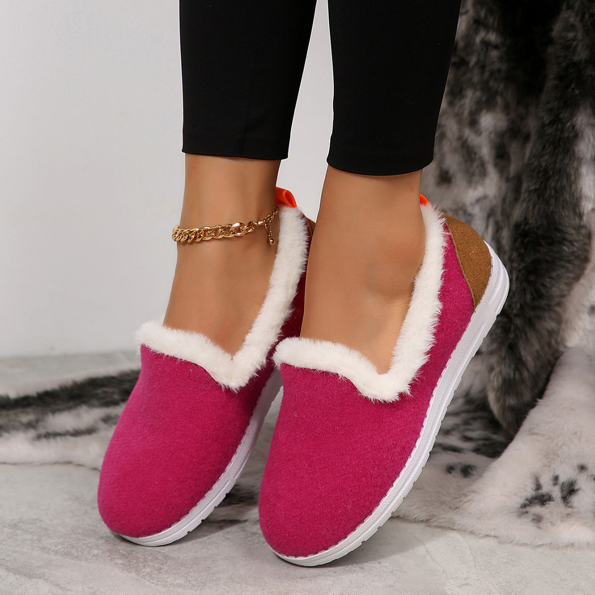 Women's Korean Version Thick Soled Short Tube Thick Cotton Shoes