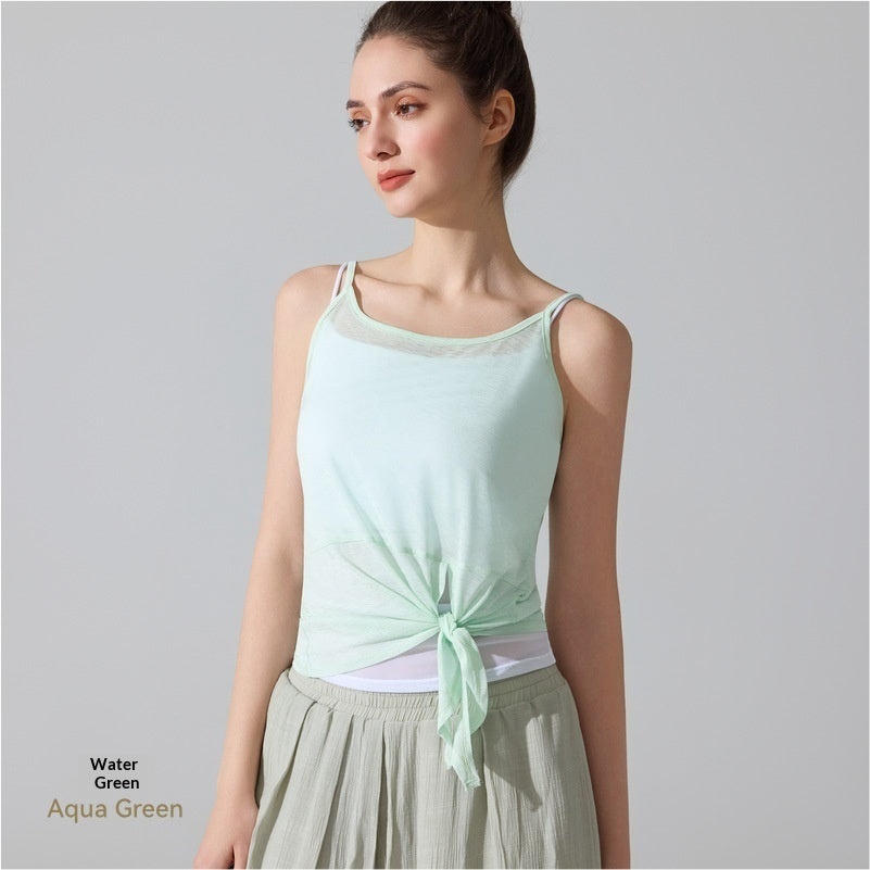 Yoga Sweat-Absorbing Breathable Sleeveless Slit Sports Camisole
