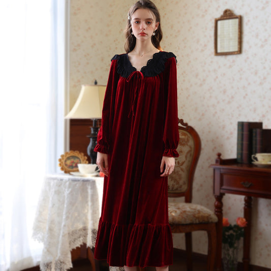 New Loose-fitting Plus-size Womens Warm Red Dress