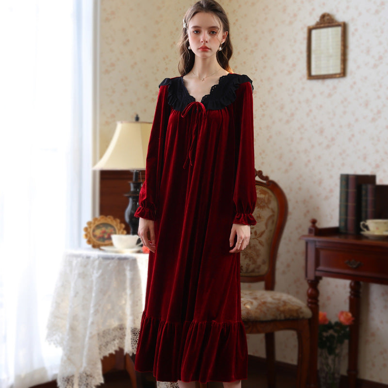 New Loose-fitting Plus-size Womens Warm Red Dress