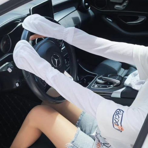 Lengthened Armguard Cycling Ice Silk Sleeve Anti-UV Sunscreen