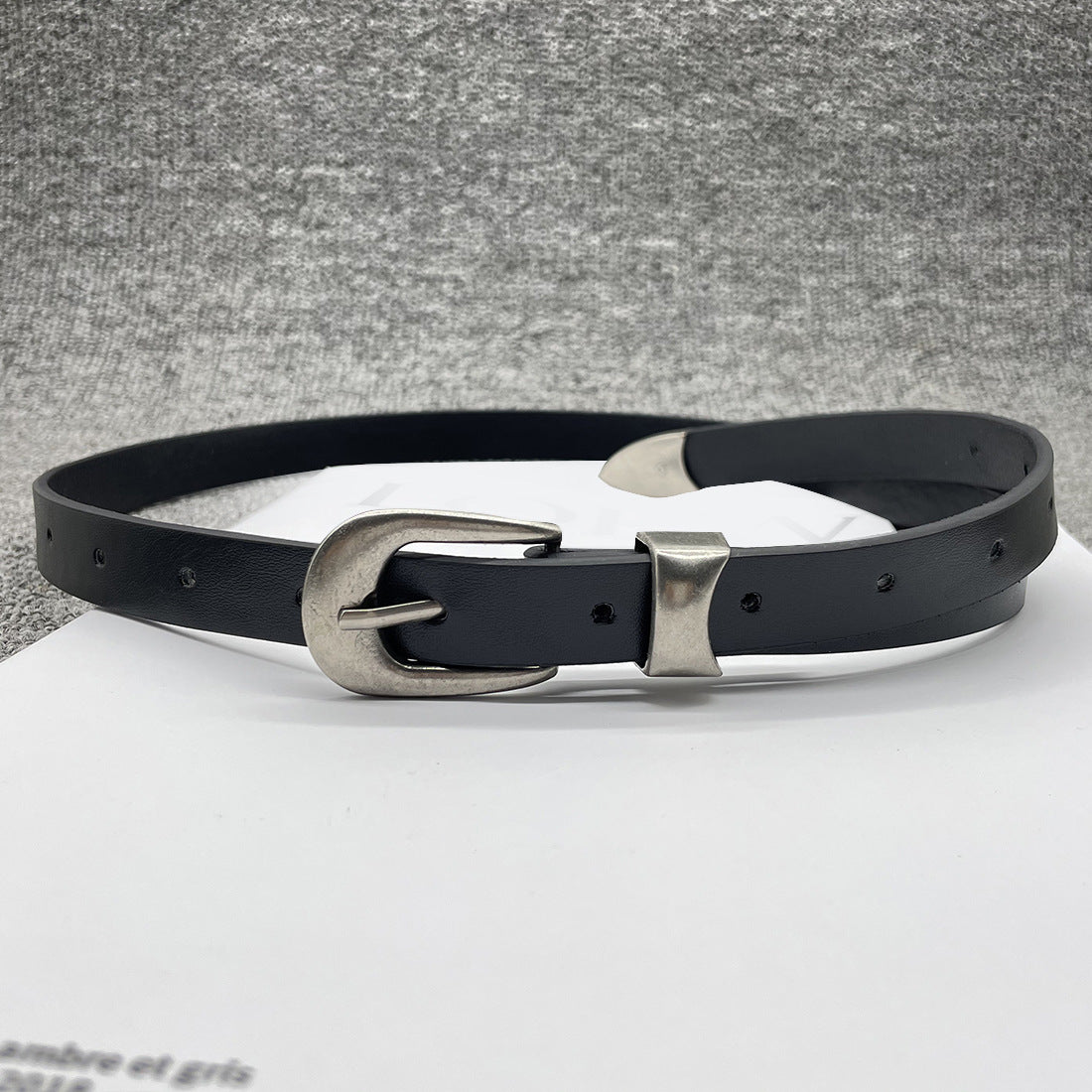 Artistic Youth Fan Silver Decorative Pin Buckle Belt Fashion Match