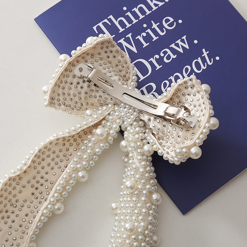 Pearl Bow Barrettes Women's Fashion