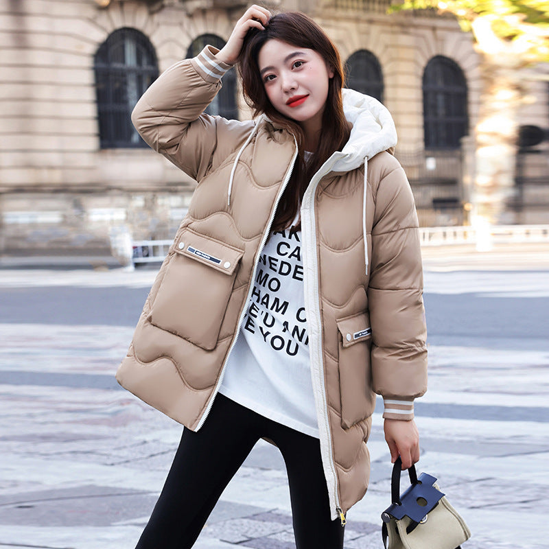 Women's Loose Large Size Mid-length Thickened Cotton-padded Coat