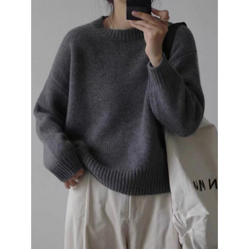 Loose And Lazy Style Thickened Sweater Top For Women