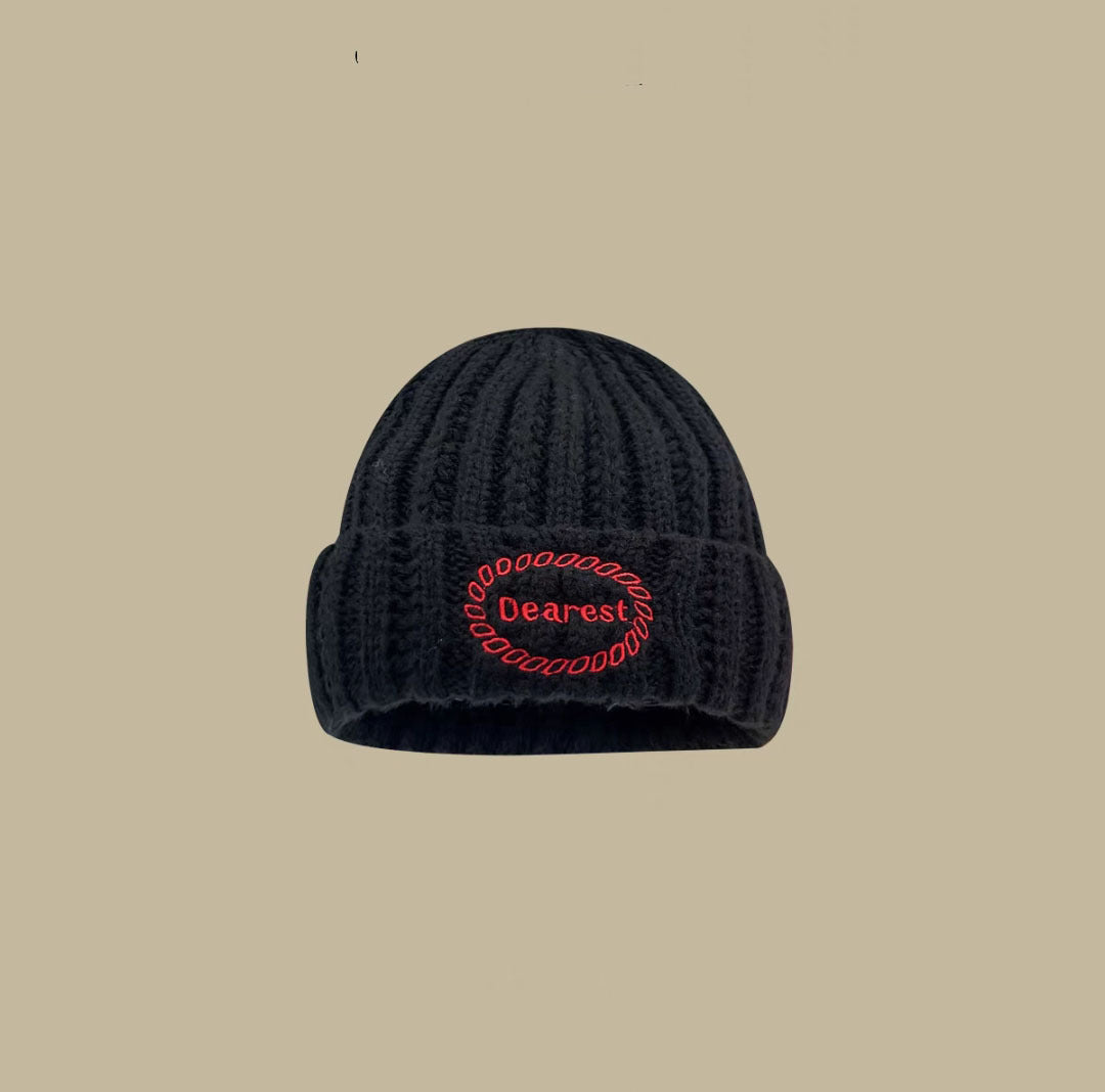 Women's Korean Letter Embroidery Wool Hat