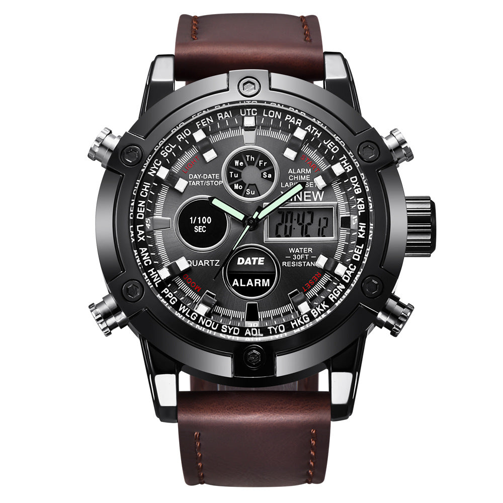 Men's Fashion Belt Multi-functional Watch