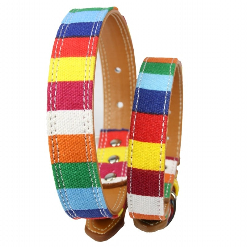 Colorful Pet Dog Collar With Traction Rope