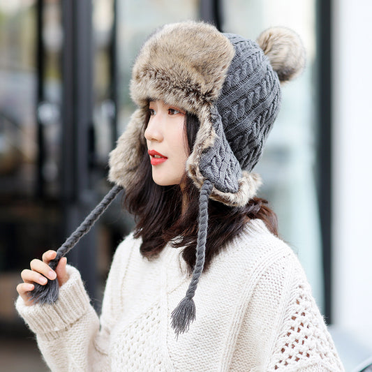 Outdoor Ladies Versatile Knitted Sweater Hat