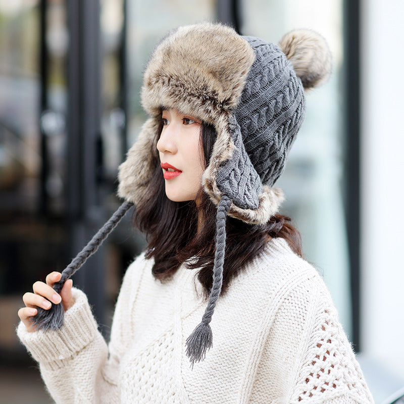 Outdoor Ladies Versatile Knitted Sweater Hat