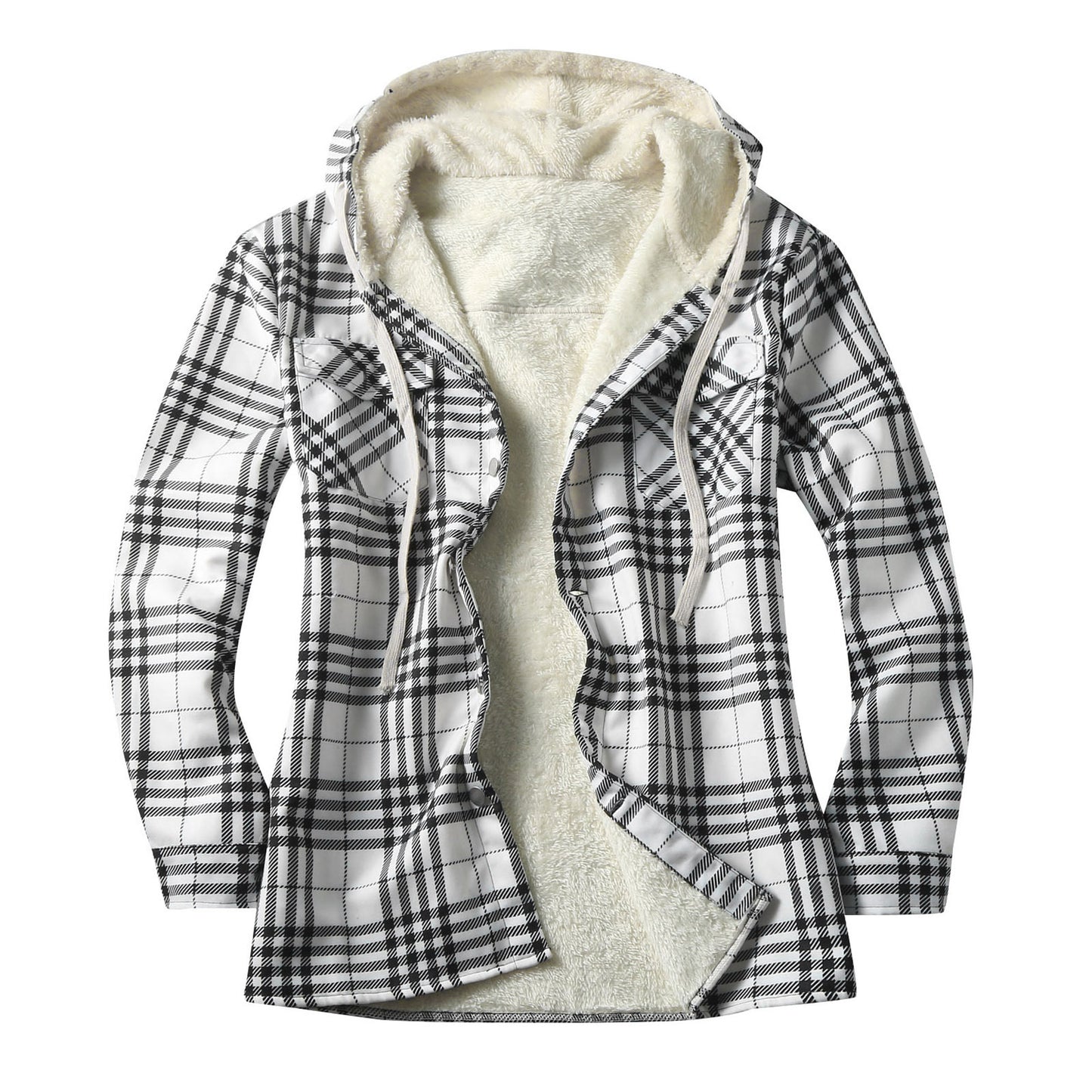 Men's Hooded Fleece-lined Shirt Coat
