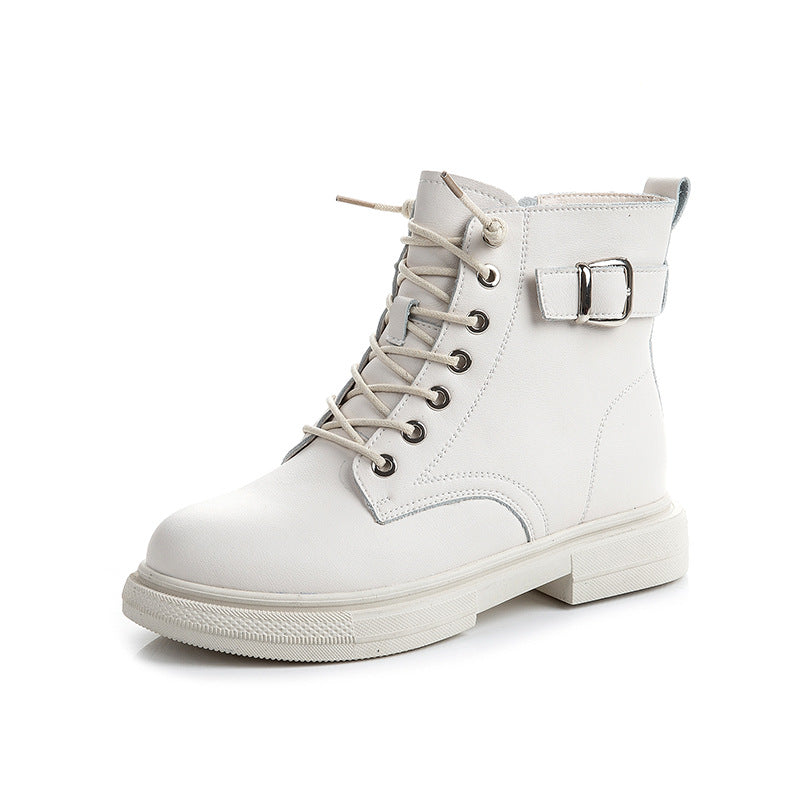 All-match Casual Women's Boots In The Tube Thick With Fleece Ankle Boots
