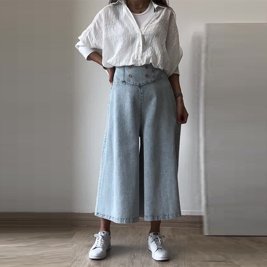 Stilfulde løstsiddende jeans i denim med høj talje