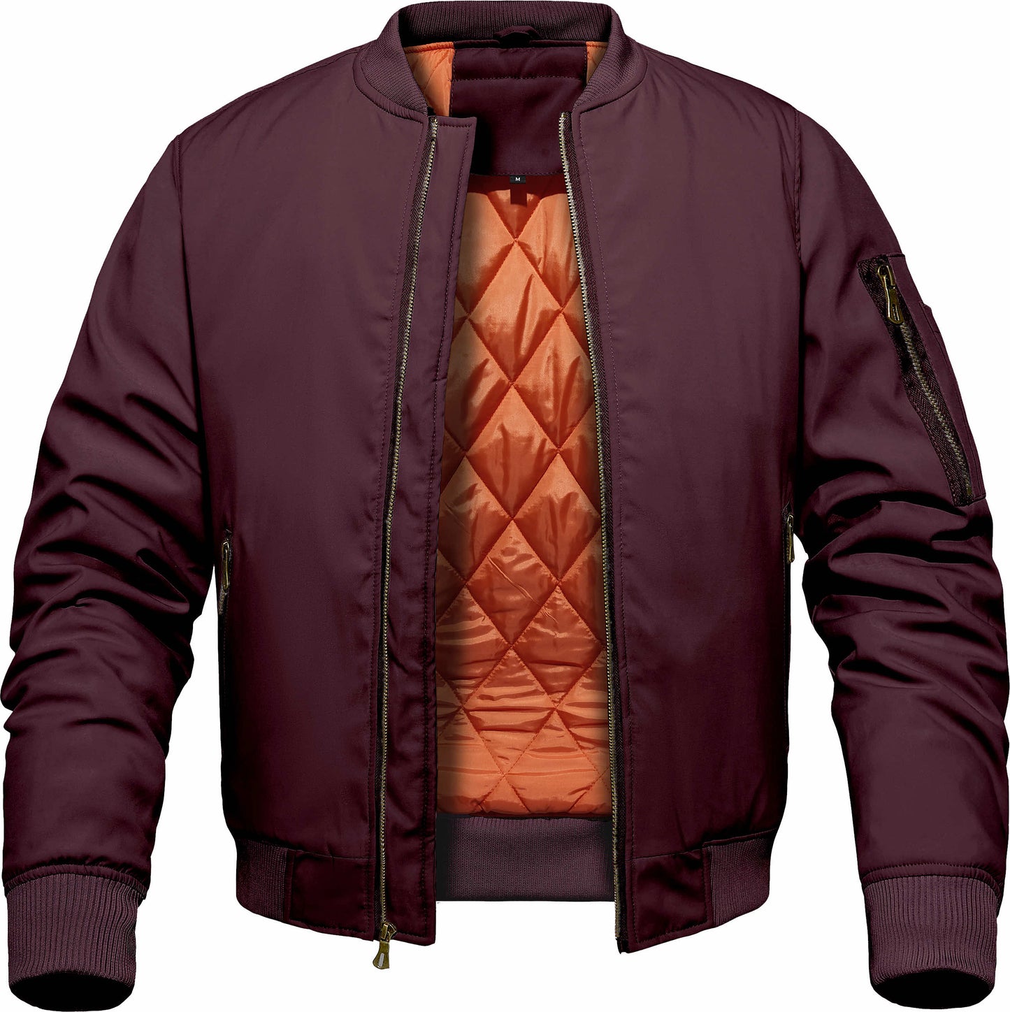 Men's Winter Bomber Jacket, Baseball Jacket Outwear, Thickened Warm Flight Jacket With Ribbed Cuffs, Windproof Casual Coat