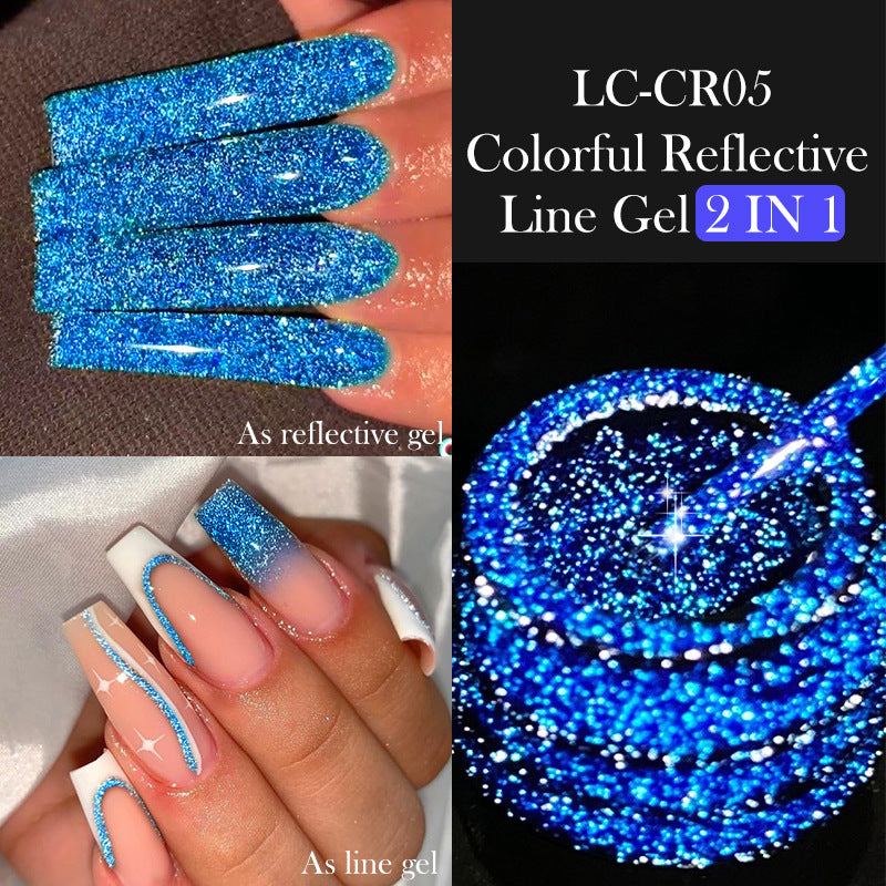 Nail Gel With A Glittery Brushed Finish And Reflective Sequins