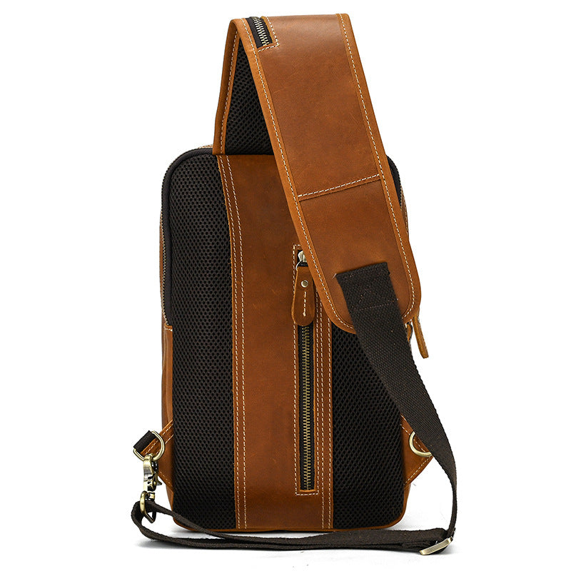 Men's Retro Crazy Horse Skin Shoulder Bag